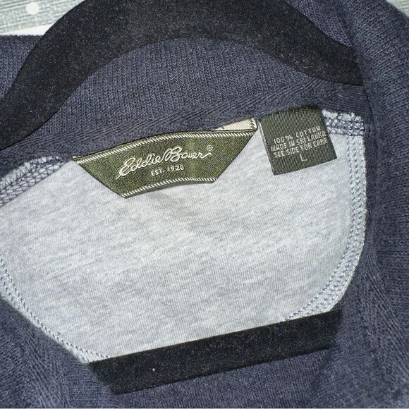 Eddie Bauer Men's Blue‎ 1/4 Zip Knit Pullover Sweater Size L - Picture 6 of 8